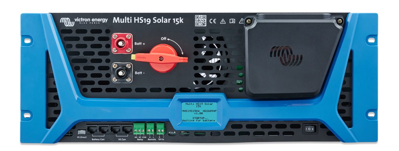Victron Multi HS19 Solar 15k rack-mounted inverter, front view
