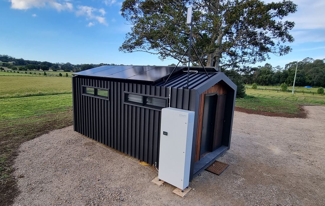 Off-grid tiny home powered by a Victron system with PowerPlus storage